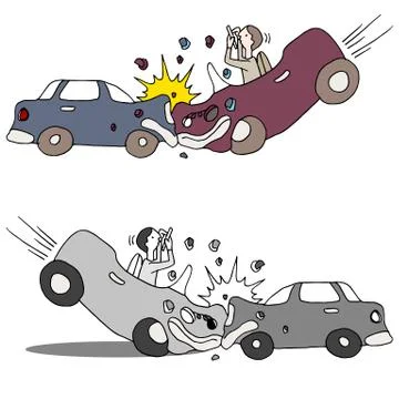 Texting car accident Stock Illustration