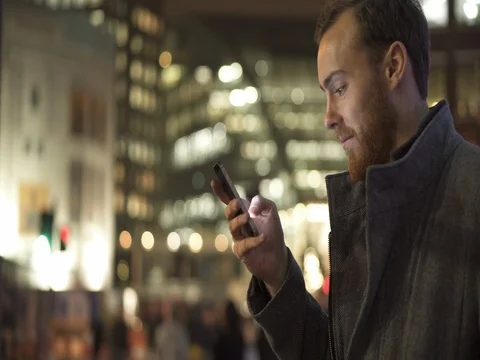 Texting in city Stock Footage 72392846