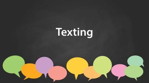 Texting concept illustration white text with colourful callouts and black Stock-Illustration