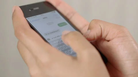 Texting Fingers On Smartphone  Screen Stock Footage 32231965