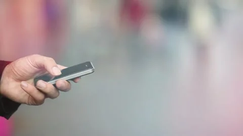 Texting on Iphone close up [slider shot] Stock Footage 42253909