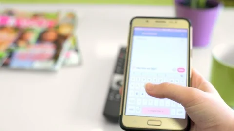 Texting on Mobile Phone Cinemagraph Stock Footage 104617013