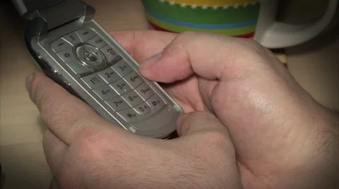 Texting on an Old Flip Phone Stock Footage