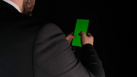 Texting on phone green screen Stock Footage 170467934