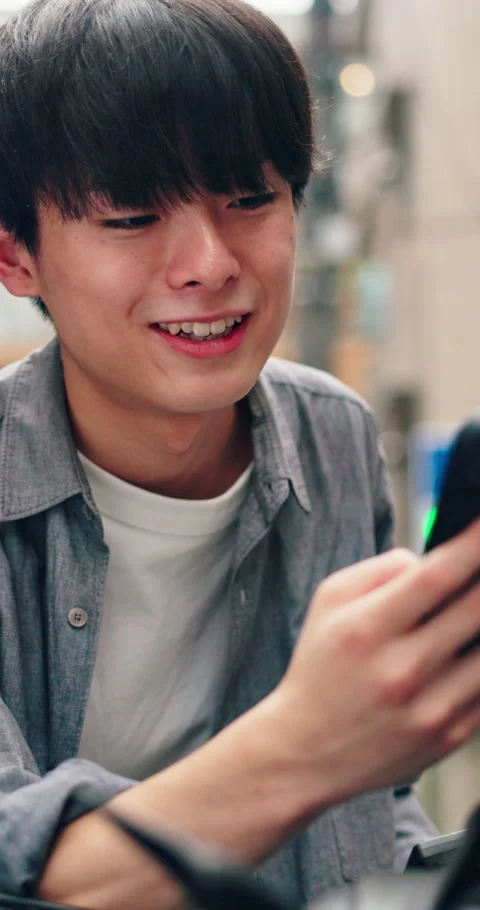 Texting, phone or university student in town with bicycle, online chat or comic Stock Footage 341308254