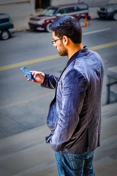 Texting on Street Stock Photos