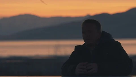 Texting at Twilight Stock Footage 73900552