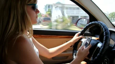 Texting while Driving Stock Footage 12211989