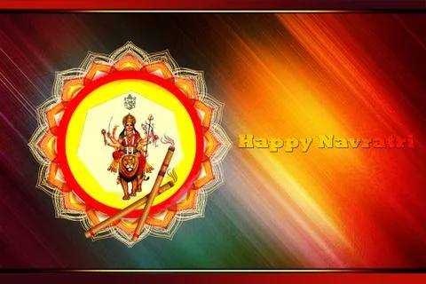 TextonRedlayoutforNavratriBackground Stock Illustration