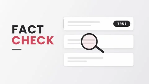 Texts related to fact-checking with indicators for true and false claims. A Stock Footage 347520509