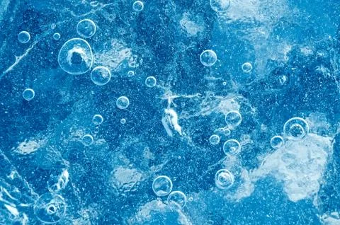 Texture abstract closeup background ice with grooves, furrows, and bubbles of Foto stock