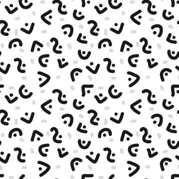 Texture abstract curve lines and dots seamless pattern background. Illustrazione stock