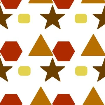 Texture abstract geometric red brown yellow seamless pattern background. Illustrazione stock