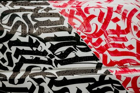 Texture. abstract patterns of black and red on a white background. Looks like 스톡 사진