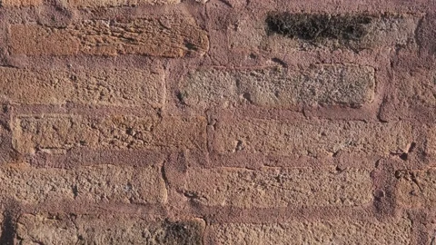 Texture of ancient handmade brick wall Video stock 146723009