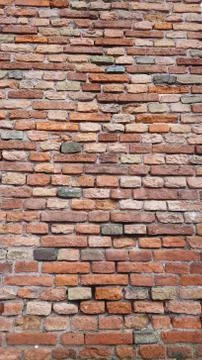 Texture of an ancient red brick wall Stock Photos