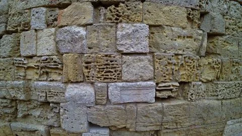 Texture of ancient stone wall Stock Photos