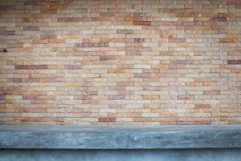 Texture and  background of brick wall, bench Stock Photos