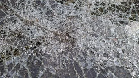 Texture and background of a broken car windshield closeup photo Stock Photos