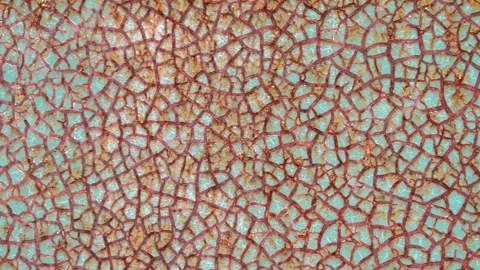 Texture and background of cracked walls, damage to rusty iron walls Stock Footage 301600511