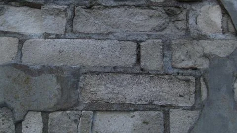 Texture and background of old and white bricks wall Stock Photos