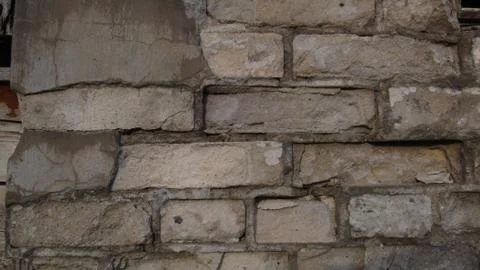 Texture and background of old and white bricks wall Stock Photos