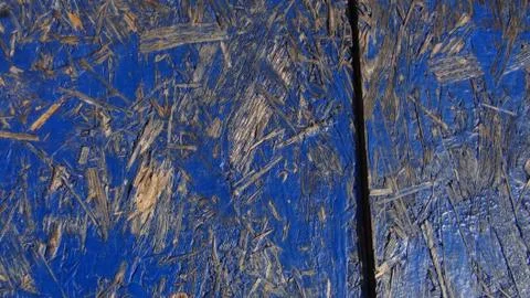 Texture and background of old and blue wooden board Stock Photos