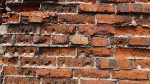 Texture and background of old and red bricks wall Stock Photos