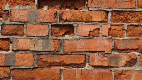 Texture and background of old and red bricks wall Stock Photos