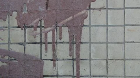 Texture and background of old and small tiles on the facade of the building Stock Photos