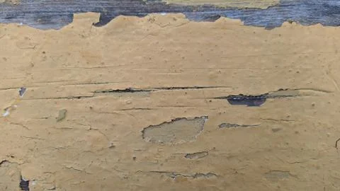 Texture and background of the old and wooden boards painted in yellow Stock Photos