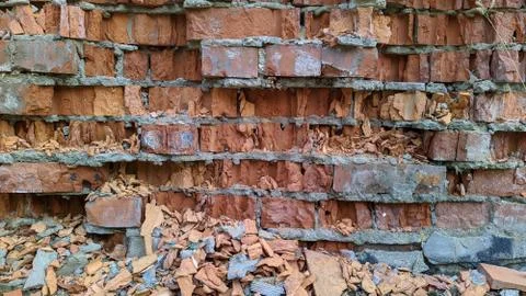 Texture and background of old and red bricks wall Stock Photos