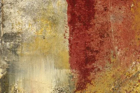 Texture and background, painted on canvas, half red, half ocher shades, abstract Illustration
