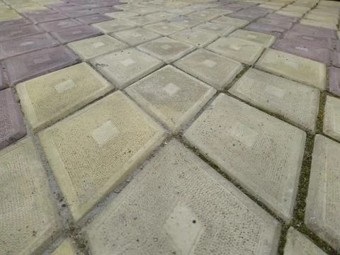 Texture and background of pavement of stone slabs in the city Foto stock