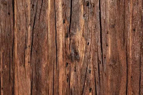 Texture and background of a very old brown wood. Stock Photos