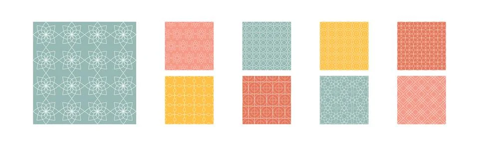 Texture and Ornament Pattern Design Vector Set Stock Illustration