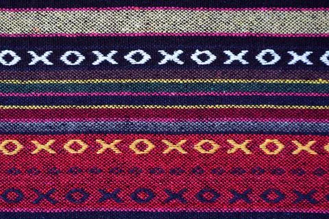 Texture and Pattern of Colorful Thai Northern Region's Traditional Textile Photos