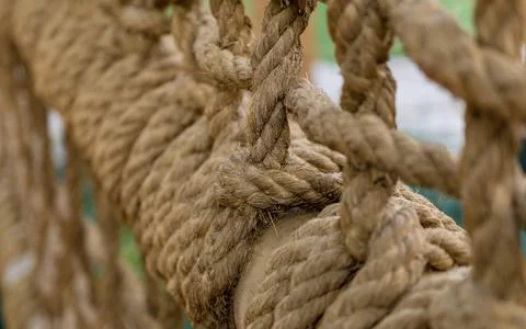 Texture and pattern of old brown rope 스톡 사진