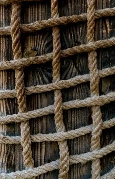 Texture and pattern of old brown rope 스톡 사진