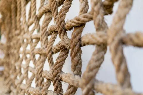 Texture and pattern of old brown rope 스톡 사진