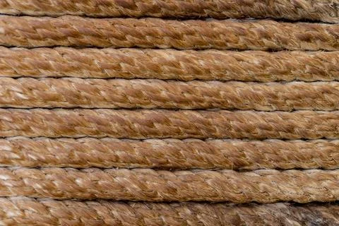 Texture and pattern of old brown rope Foto stock