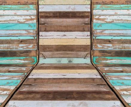 Texture and pattern of old colored log Stock Photos