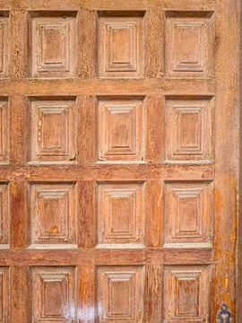 Texture and pattern of old wooden door Stock Photos