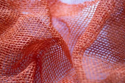Texture and pattern of Orange hessian, also known as burlap Stock Photos