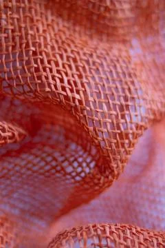Texture and pattern of Orange hessian, also known as burlap Stock Photos
