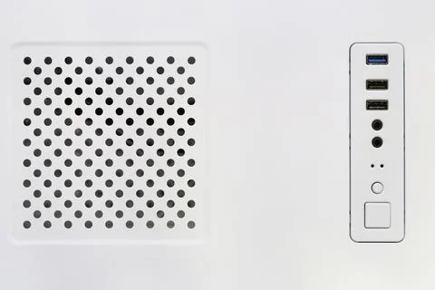 Texture and pattern of white computer case. Stock Photos