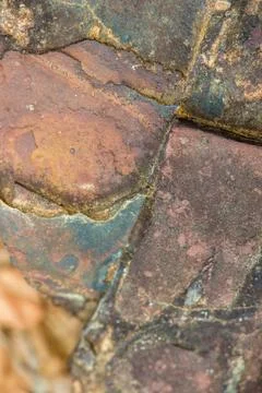 The texture and shapes on the surface of a rock, in the La Candelaria desert, Stock-Fotos