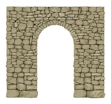 The texture of an arch made of wild stone Stock Illustration