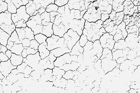 Texture of arid ground cracks and splashes of stains, black and white textu.. Stock Illustration