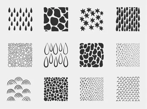 Texture art ink drawing exemples pencil. Design abstract sketch black color. Stock Illustration